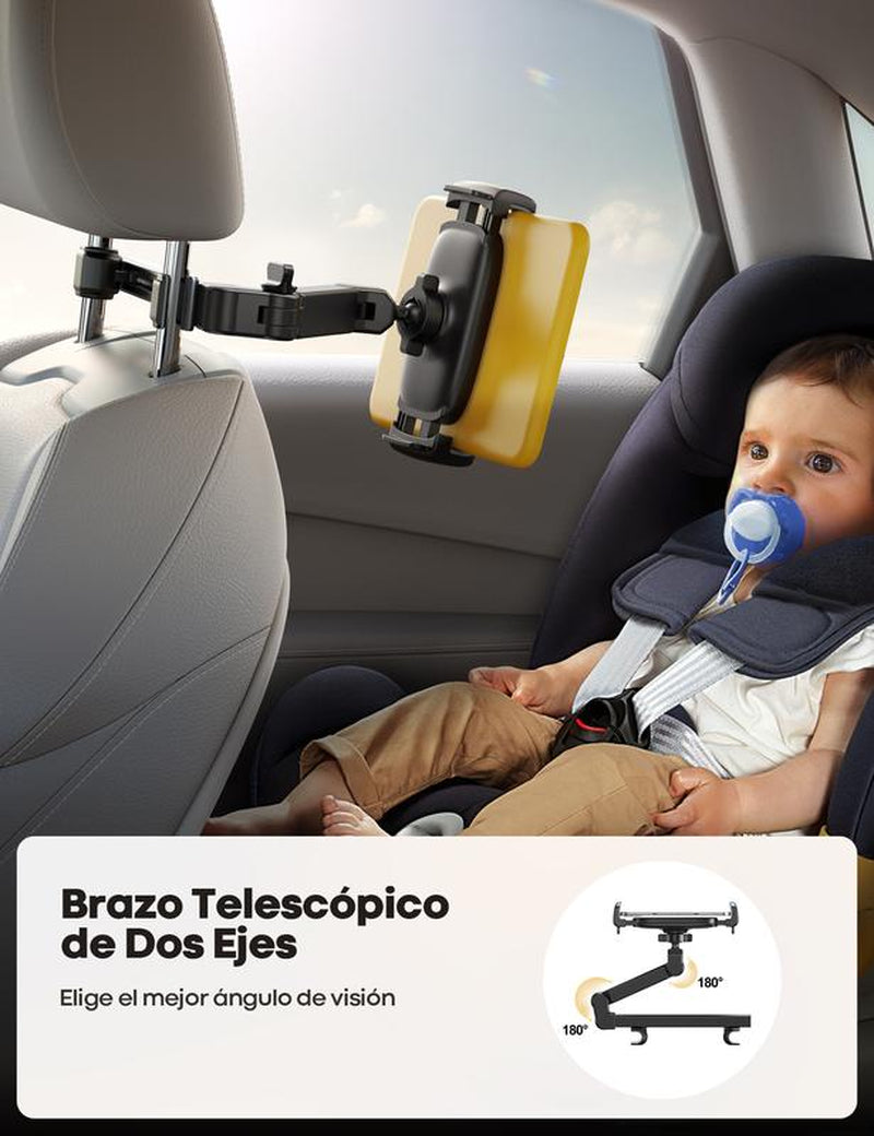 Lamicall Car Headrest Tablet Holder – 3-In-1 Adjustable Extension Arm Mount for Back Seat, Fits 4.7-11" Tablets like Ipad, Galaxy, Fire HD, Road Trip Essential for Kids – Black #Tiktokshopfalldealsforyou