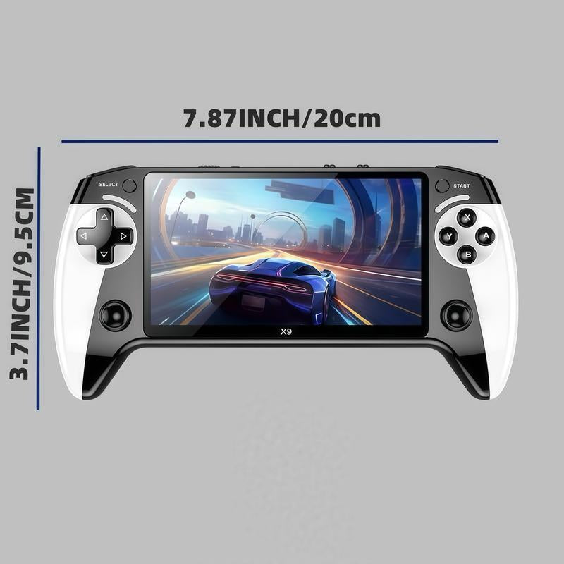 X9 Handheld Game Console, Rechargeable Portable Game Console with Built-In 10 Emulator Games, Handheld Wireless Gaming Console for Home & Travel, Protective