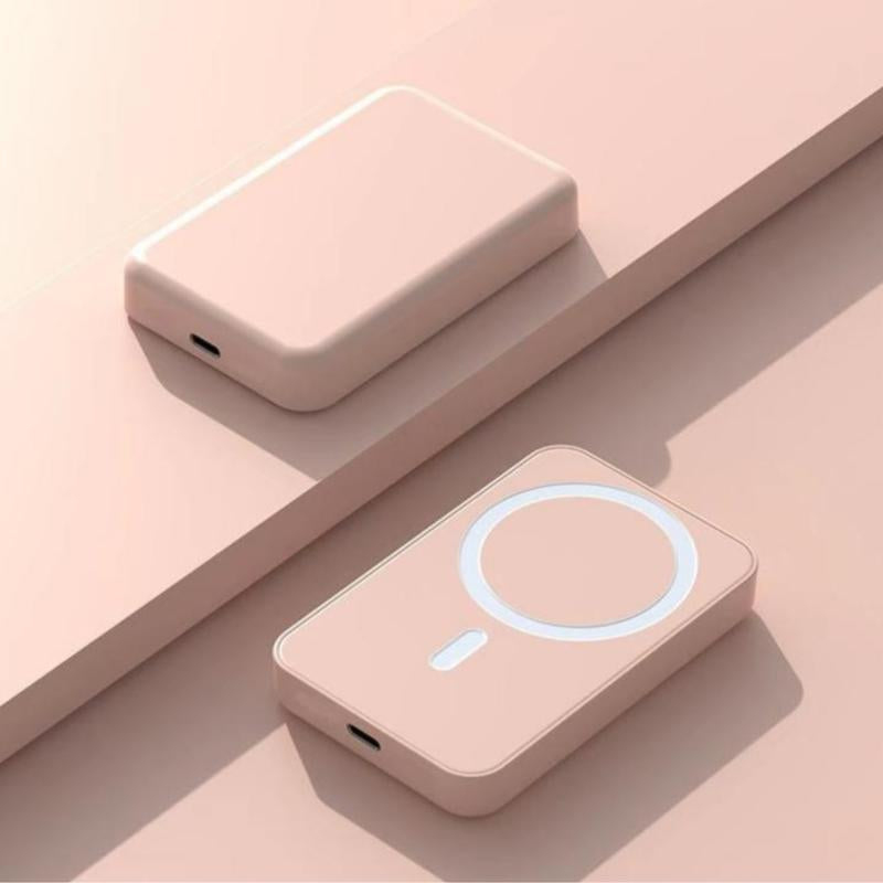 Magnetic Wireless Power Bank 5000Mah - Portable Charger with Type-C Cable, Fast Charging, and Lighting Input for Iphone 16/15/14/13/12 Series - Chargeable, Smartphone Smartphone Chargeable