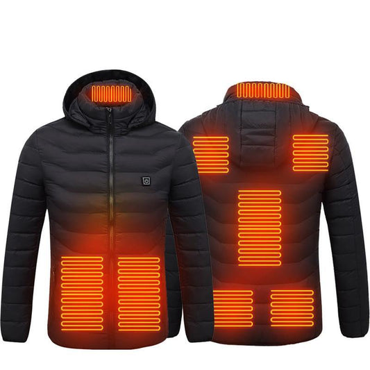 【Power Bank or Battery Pack Not Included 】1 Piece Unisex Puffer Coat Waterproof without Batteries and Mobile Power,Slim Fit Style,Gift for Women Menswear Stylish