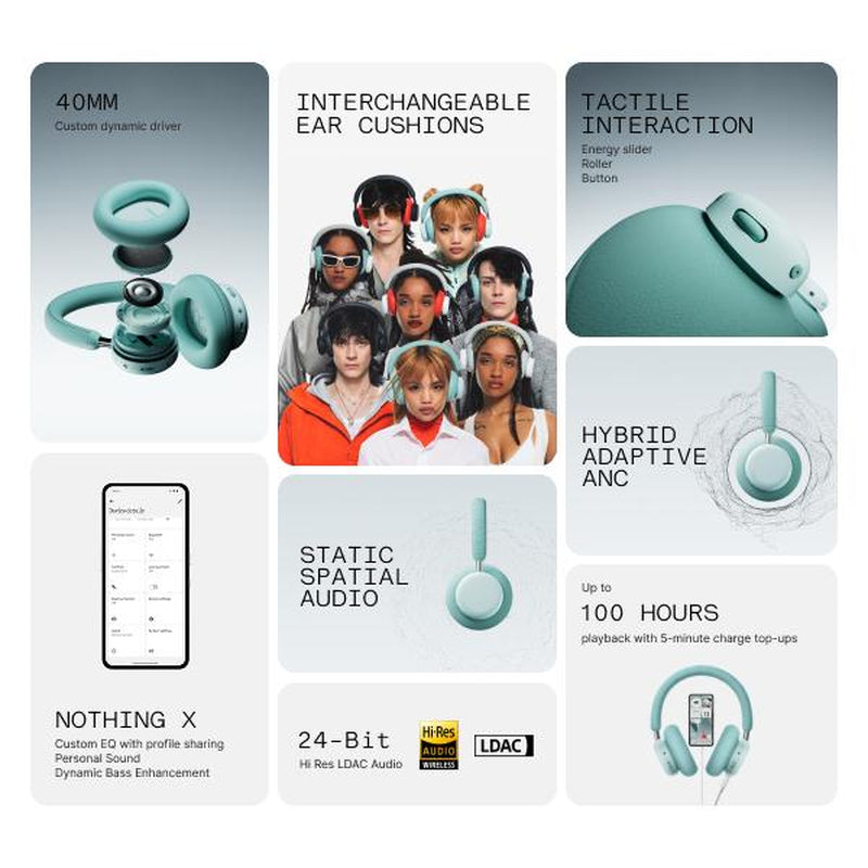 【Outdoorfun】Cmf Headphone Pro Wireless Modular Over-Ear Headphones with ANC, Hi-Res LDAC, 100H Battery & Fun Controls