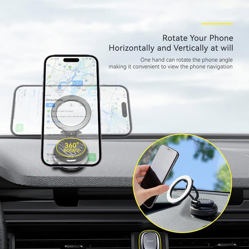 PQRQP Magnetic Car Phone Holder,360° Adjustable Vacuum,Suction Cup Phone Mount for Magsafe,Fit for Iphone 11 and Above