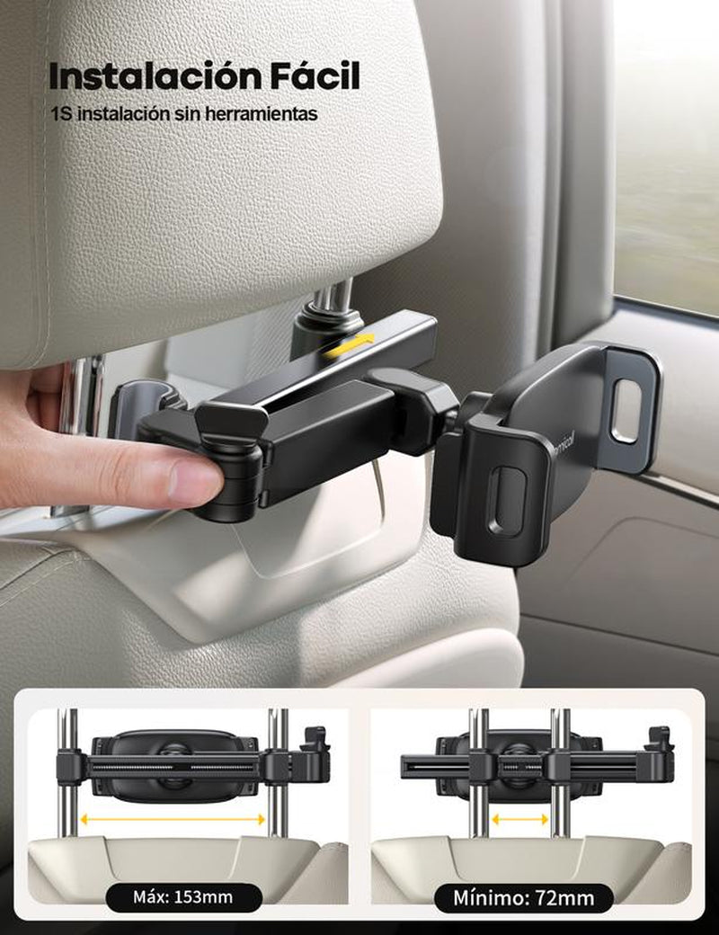 Lamicall Car Headrest Tablet Holder – 3-In-1 Adjustable Extension Arm Mount for Back Seat, Fits 4.7-11" Tablets like Ipad, Galaxy, Fire HD, Road Trip Essential for Kids – Black #Tiktokshopfalldealsforyou