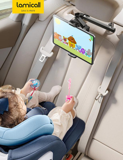 Lamicall Car Headrest Tablet Holder – 3-In-1 Adjustable Extension Arm Mount for Back Seat, Fits 4.7-11" Tablets like Ipad, Galaxy, Fire HD, Road Trip Essential for Kids – Black #Tiktokshopfalldealsforyou