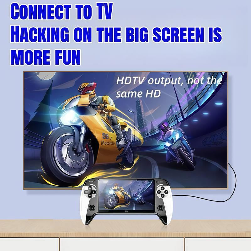 X9 Handheld Game Console, Rechargeable Portable Game Console with Built-In 10 Emulator Games, Handheld Wireless Gaming Console for Home & Travel, Protective