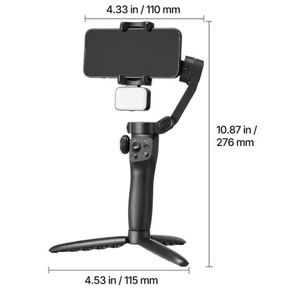 VEVOR Gimbal Stabilizer for Smartphone, 3-Axis Stabilization, Phone Gimbal for Android & Iphone with Magnetic Fill Light, Face Tracking, Gesture Control, Phone Stabilizer for Video Recording Vlogging