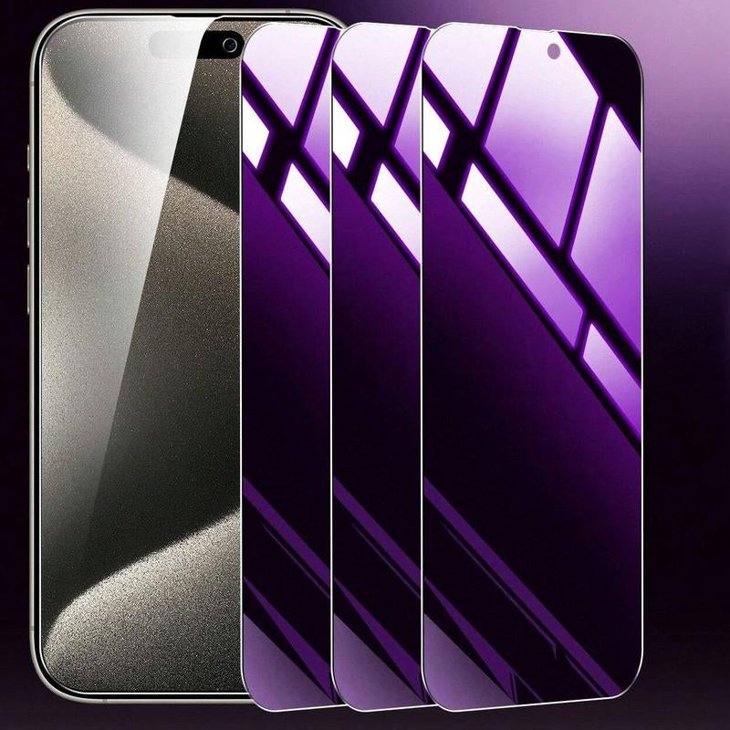 Full Coverage Anti-Blue Light Tempered Glass Screen Protector, 3 Counts Phone Screen Protector, Phone Accessories Compatible with Iphone 14 15 Pro Max for Iphone 17 Pro Max，Iphone 17 Pro，Iphone 17 Air
