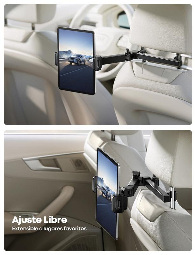Lamicall Car Headrest Tablet Holder – 3-In-1 Adjustable Extension Arm Mount for Back Seat, Fits 4.7-11" Tablets like Ipad, Galaxy, Fire HD, Road Trip Essential for Kids – Black #Tiktokshopfalldealsforyou