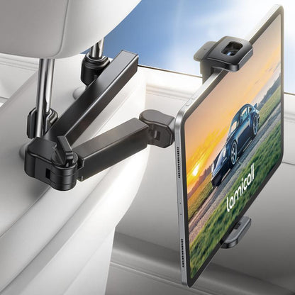 Lamicall Car Headrest Tablet Holder – 3-In-1 Adjustable Extension Arm Mount for Back Seat, Fits 4.7-11" Tablets like Ipad, Galaxy, Fire HD, Road Trip Essential for Kids – Black #Tiktokshopfalldealsforyou