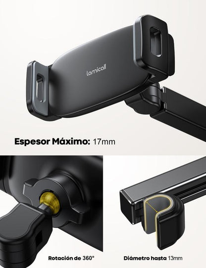 Lamicall Car Headrest Tablet Holder – 3-In-1 Adjustable Extension Arm Mount for Back Seat, Fits 4.7-11" Tablets like Ipad, Galaxy, Fire HD, Road Trip Essential for Kids – Black #Tiktokshopfalldealsforyou