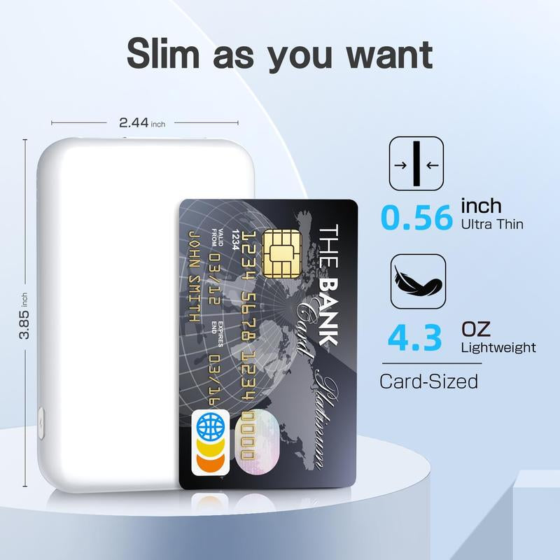 Magnetic Wireless Power Bank 5000Mah - Portable Charger with Type-C Cable, Fast Charging, and Lighting Input for Iphone 16/15/14/13/12 Series - Chargeable, Smartphone Smartphone Chargeable